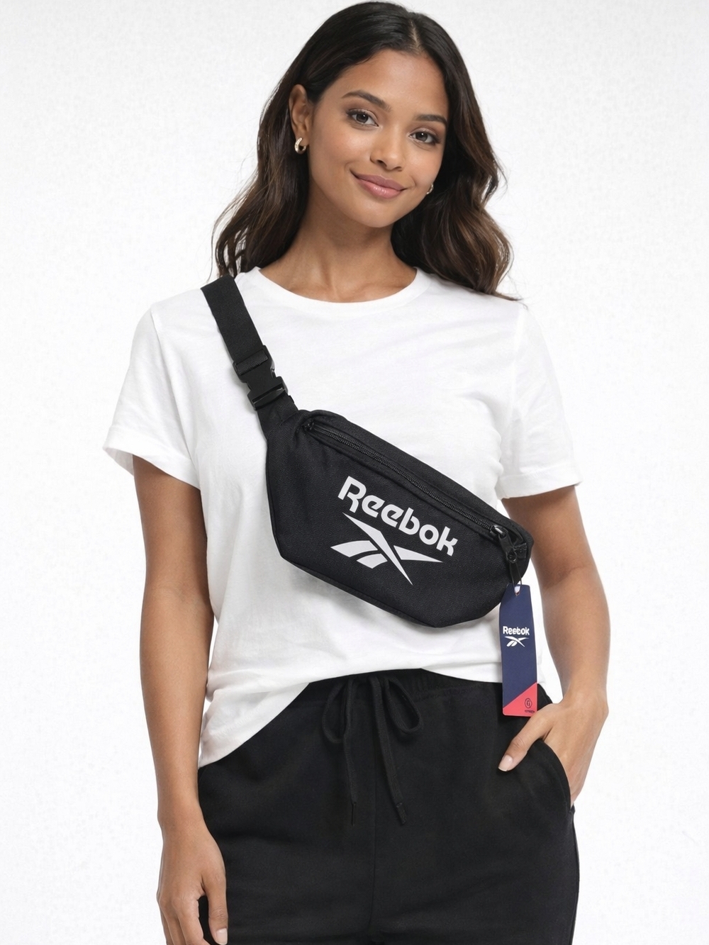 Reebok Black Waist Bag Fanny Pack NWT Adjustable Belt Bag Unisex